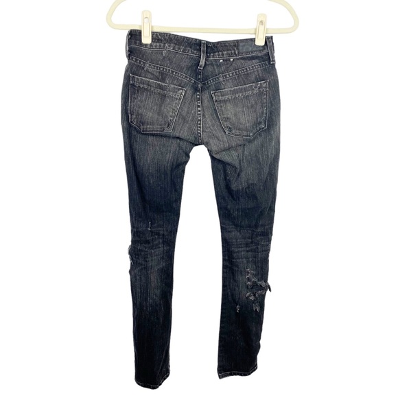 Agolde Chloe Low Rise Slim Jeans Liverpool Black Distressed Size 24 - Picture 4 of 10